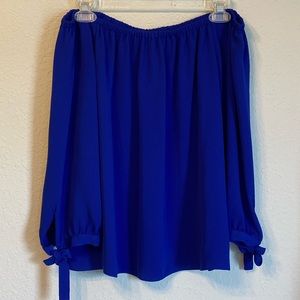 Royal blue off the shoulder J Crew Blouse